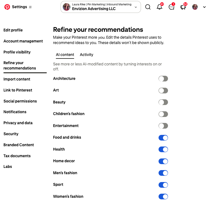 Pinterest AI images
